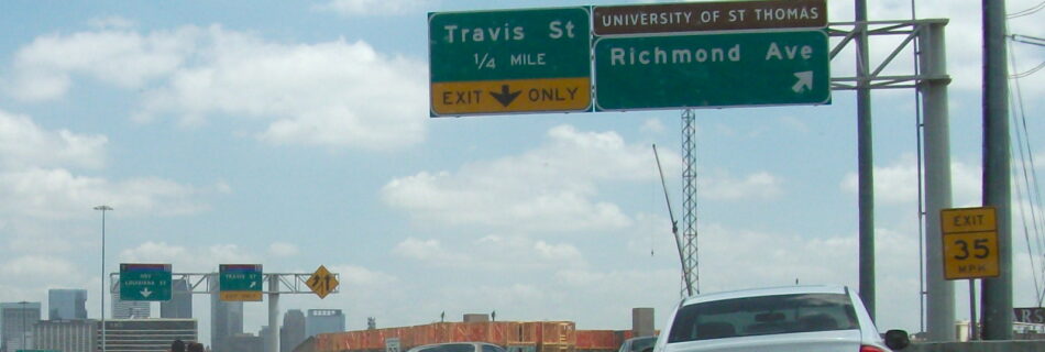 Picture of a car crash on a Houston freeway